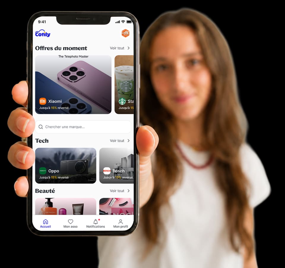 Application Cotily sur smartphone